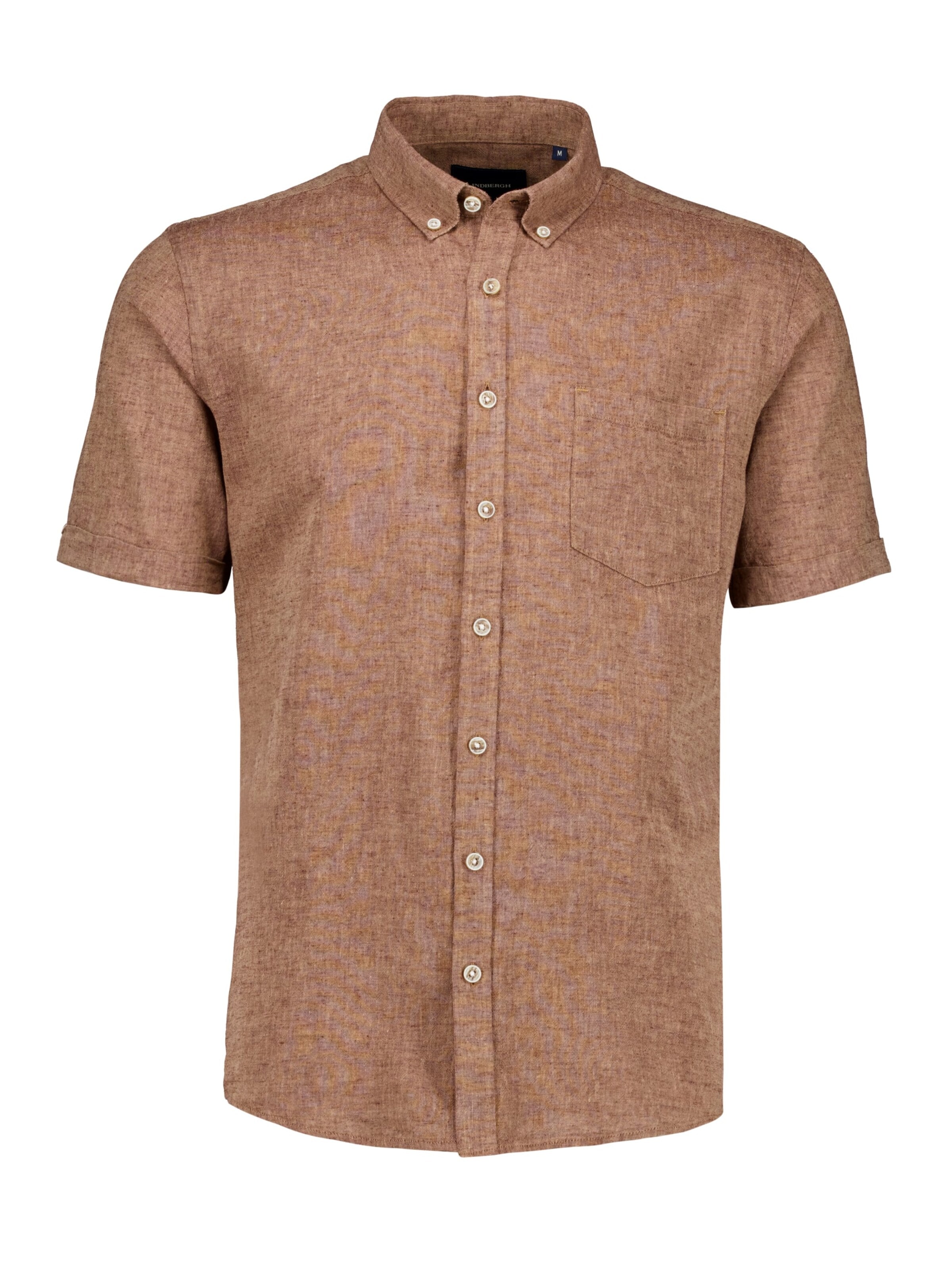 Coupe regular Chemise Lindbergh en marron : devant