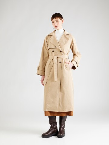 VILA ROUGE Between-Seasons Coat 'VIANNA' in Brown: front