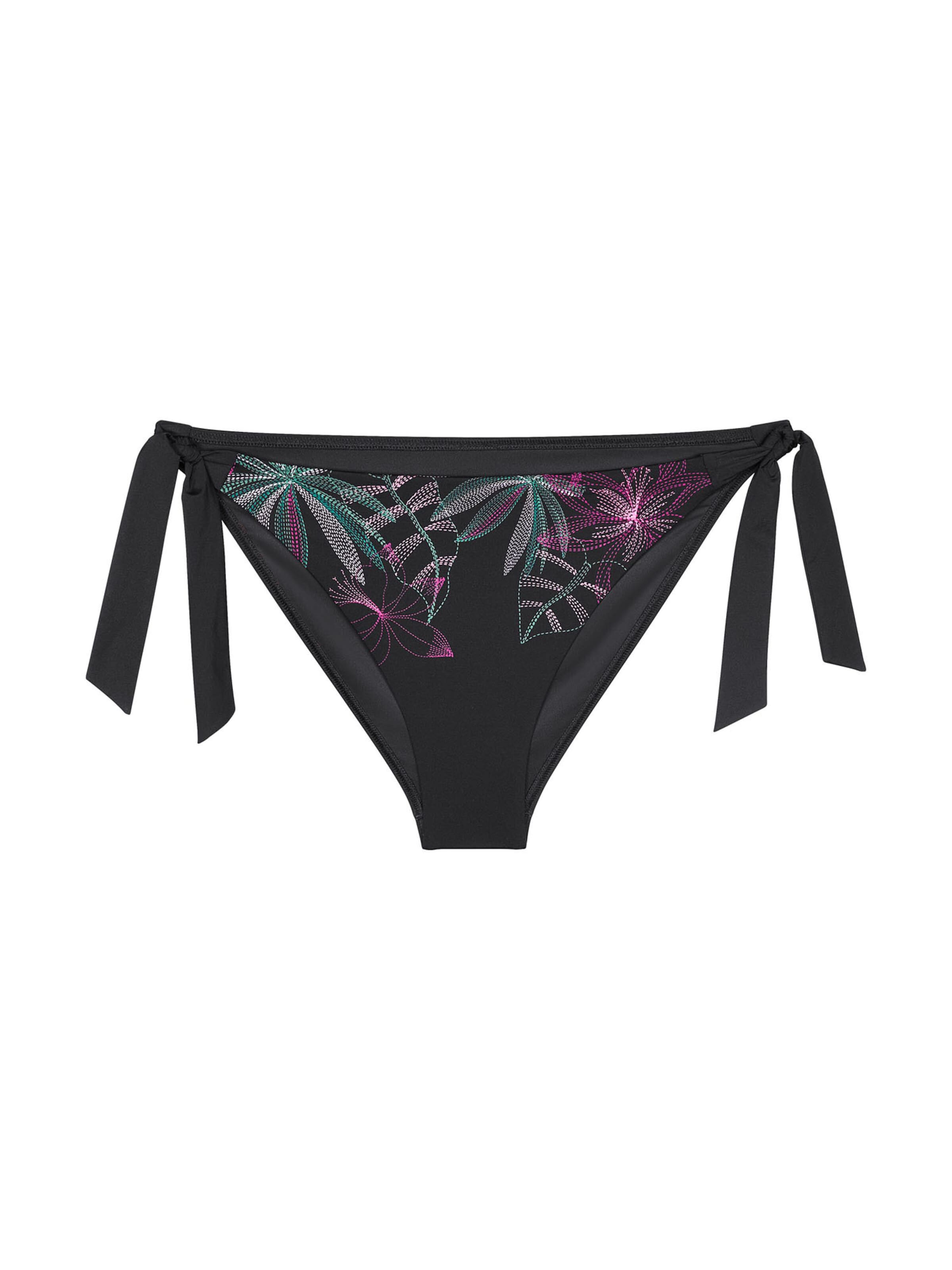 TRIUMPH Tai-Bikinislip ' Red Label Summer Tropics ' in Schwarz: Vorderseite