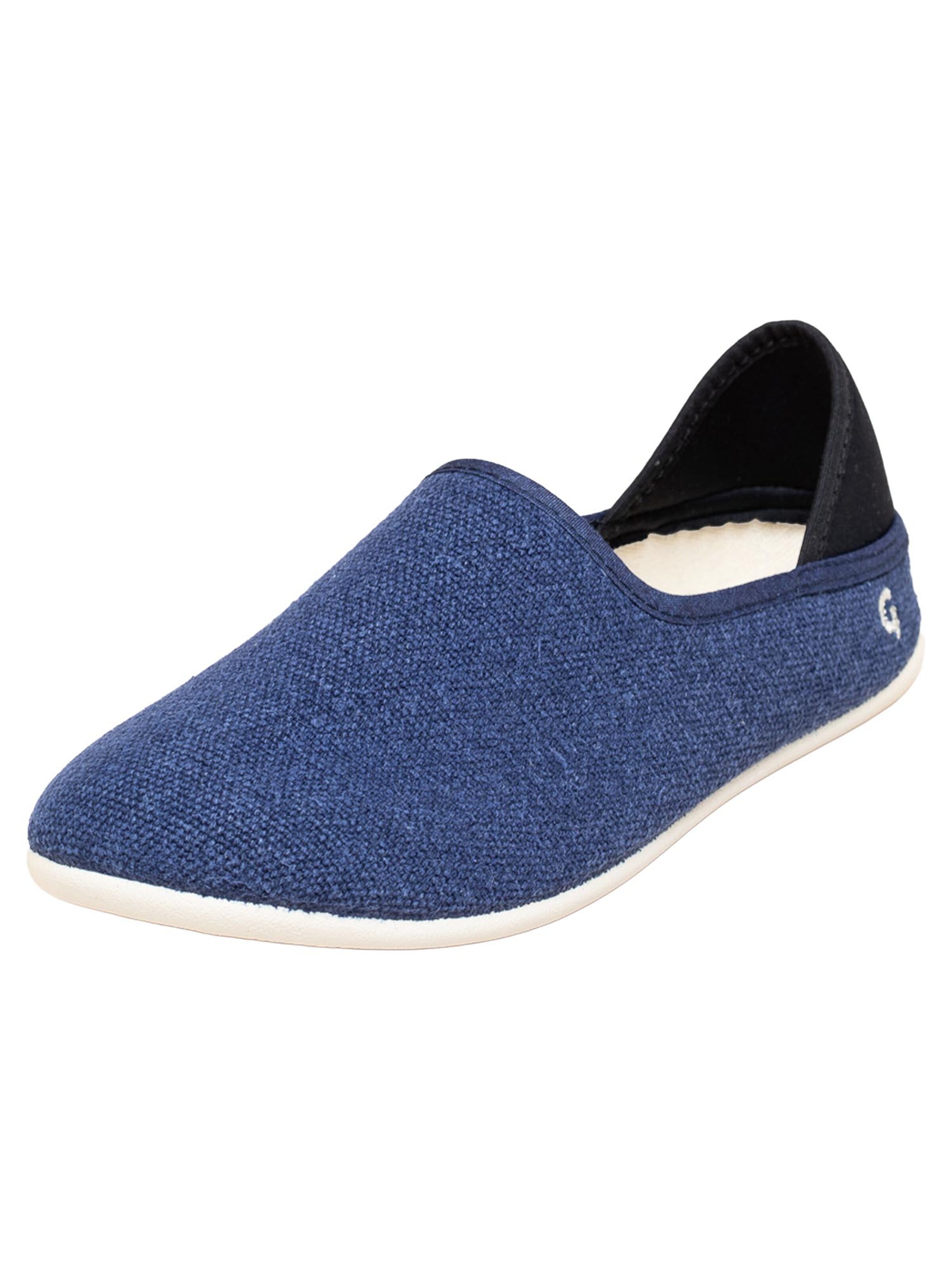 Gottstein Slippers 'Linen Slip-On' in Blue
