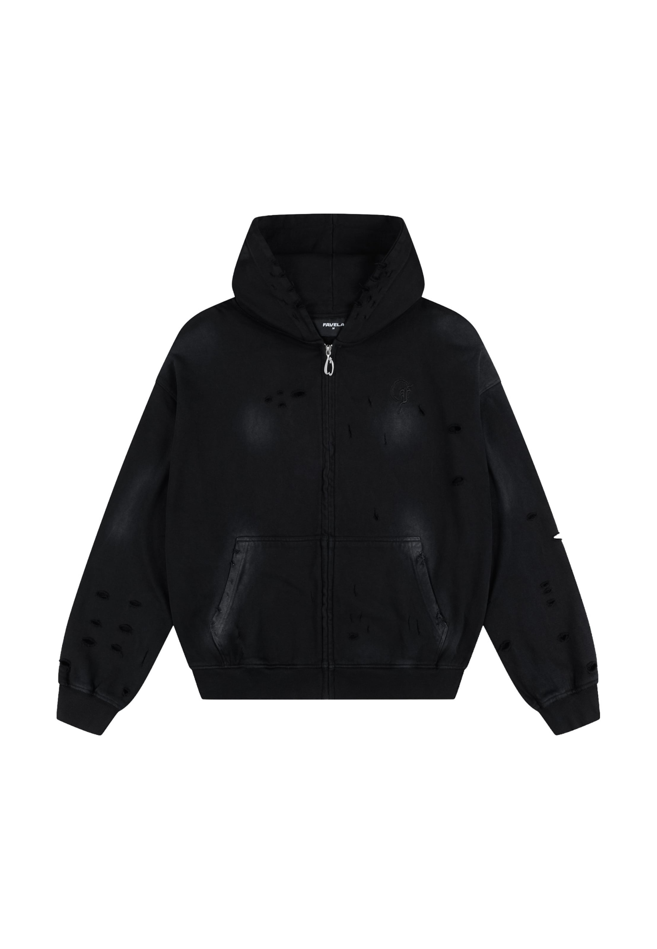 FAVELA Sweatjacke in Schwarz: Vorderseite