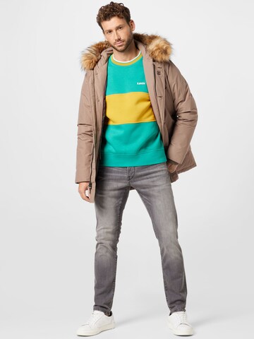 LEVI'S ® Sweatshirt 'Color Block Tipped Crew Alhambra' in Grün