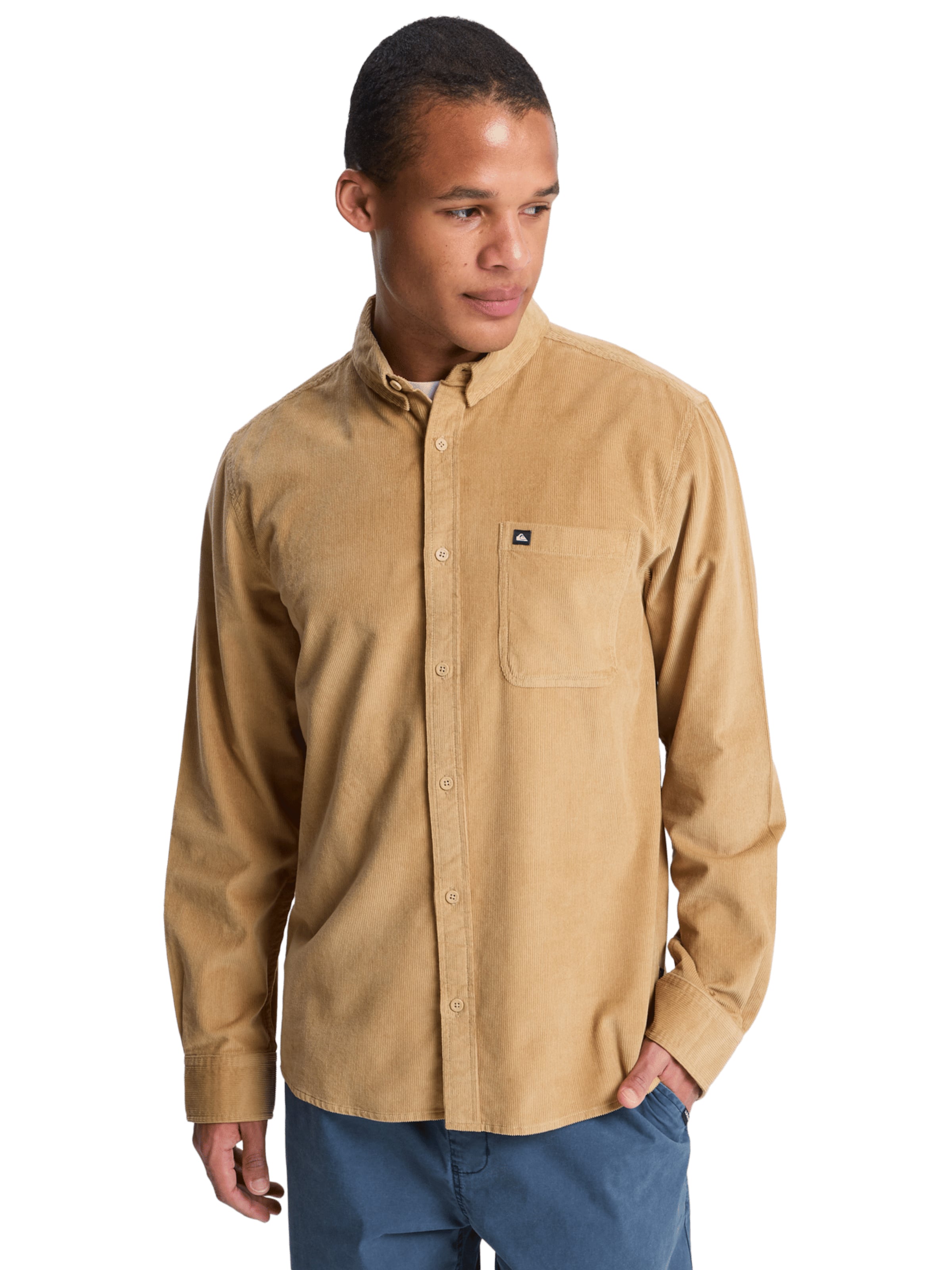 QUIKSILVER Button Up Shirt in Beige: front