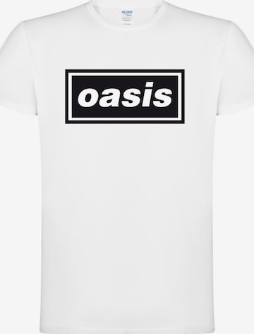 Oasis Koszulka 'Oasis Decca Logo' w kolorze biały: przód