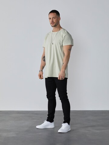 DAN FOX APPAREL Regular fit Μπλουζάκι 'Luke' σε μπεζ