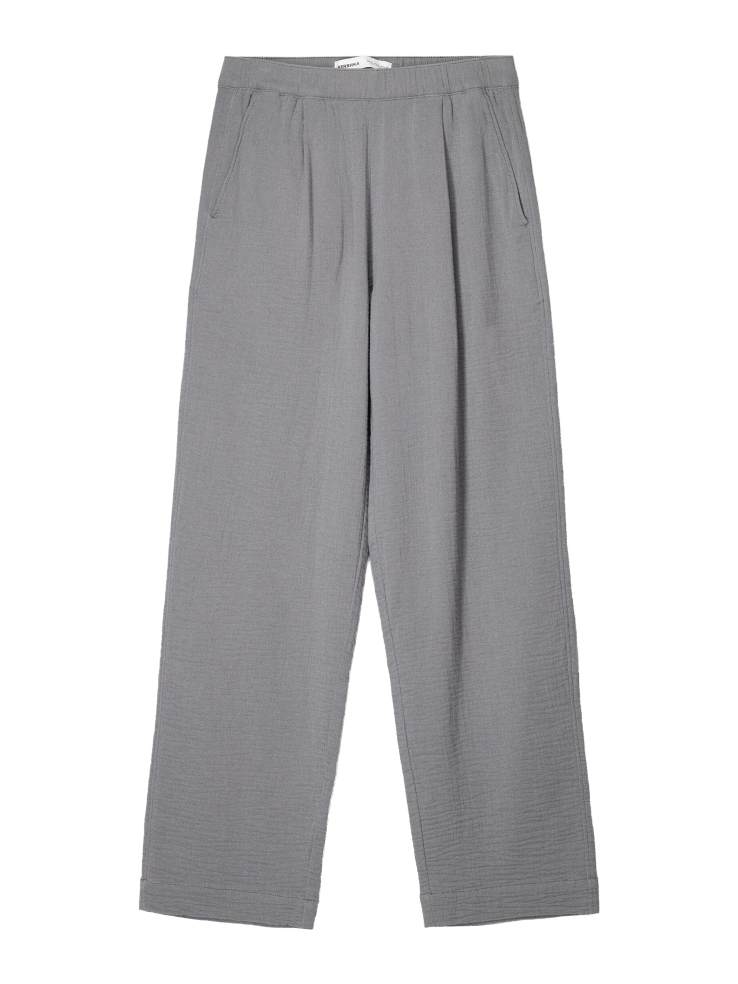 Bershka Loose fit Trousers in Grey: front