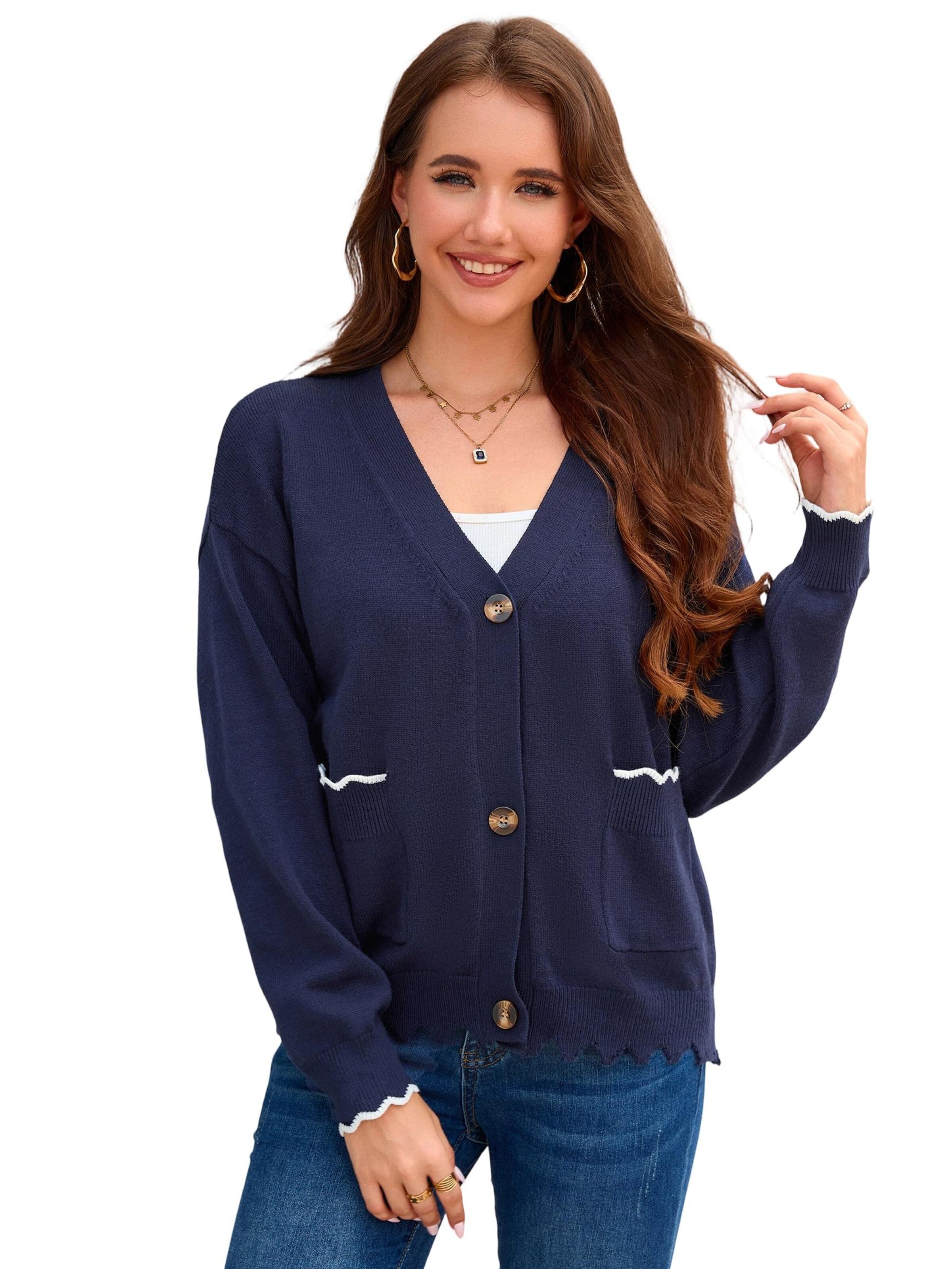 Yesfashion Strickjacke‌‌‌‌‌‌‌‌‌‌ in Blau: Vorderseite