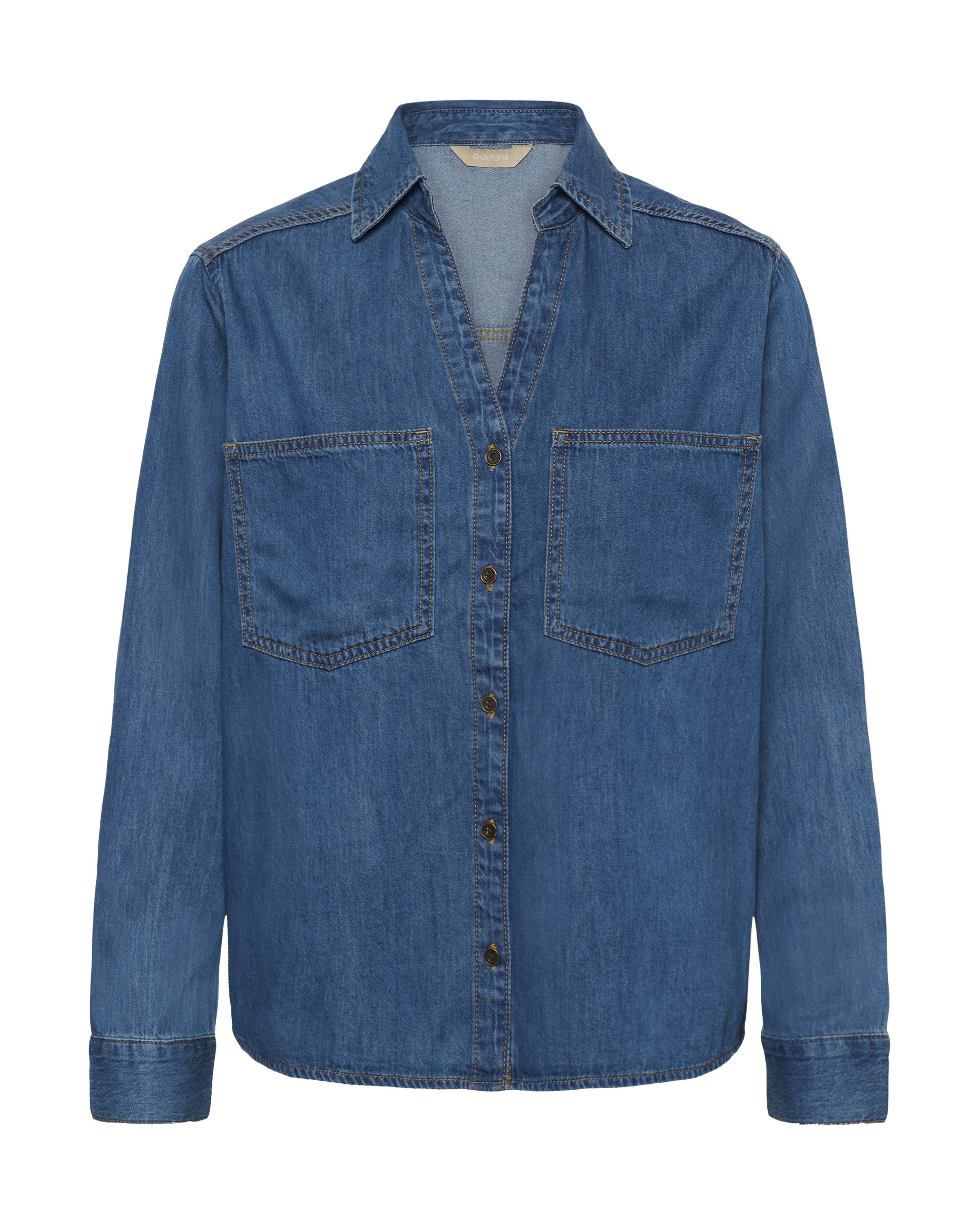 CULTURE Chemisier 'CUmola Arpa' en bleu foncé, Vue avec produit