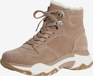 MARCO TOZZI Sneakers hoog in Beige: voorkant