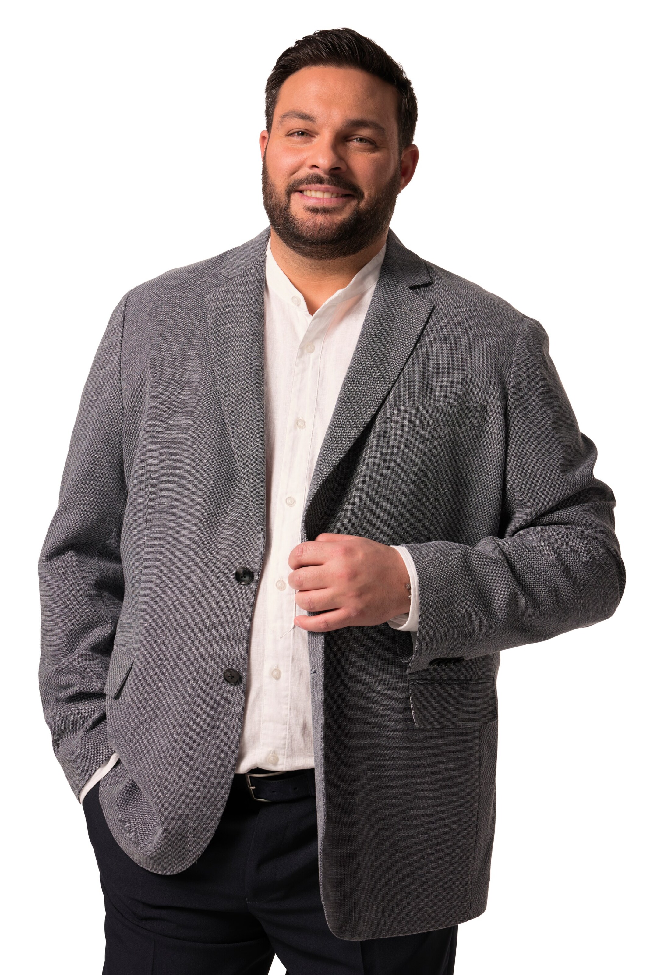 Men Plus Regular fit Suit Jacket in Blue: front