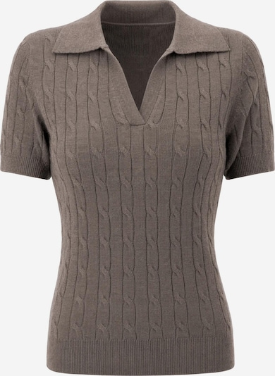 ARACH&CLOZ Shirt 'Poloshirt Damen Wollmischung Poloshirt Kurzarmpullover Strickpullover' in S in Brown, Item view