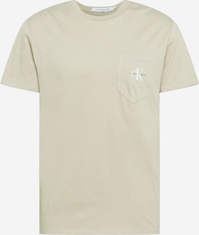 Tricou Calvin Klein Jeans pe bej / alb, Vizualizare produs