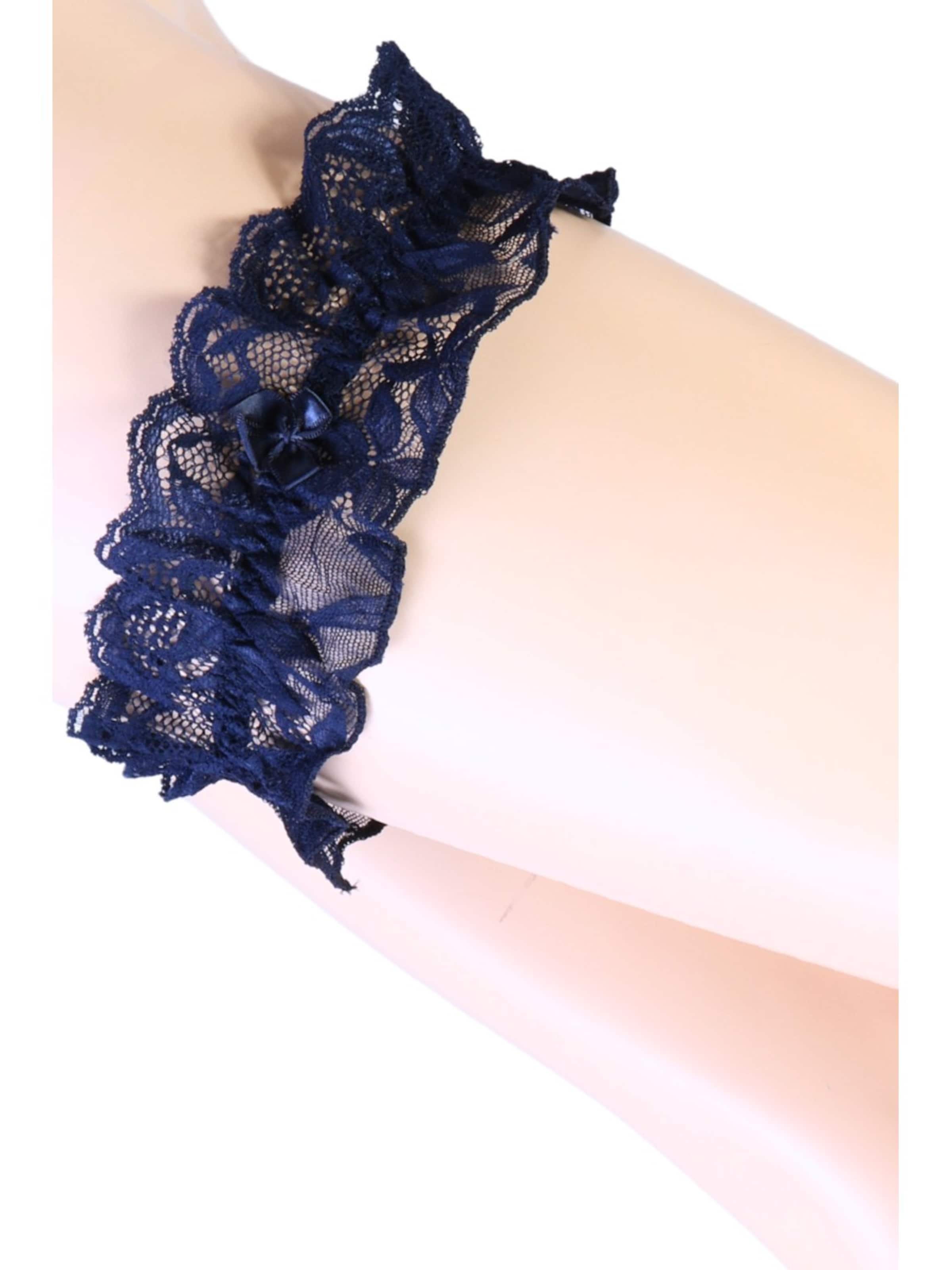 Sokisahtel Socken 'IZABELLA garter with a bow'‌‌‌‌ in Blau: Vorderseite
