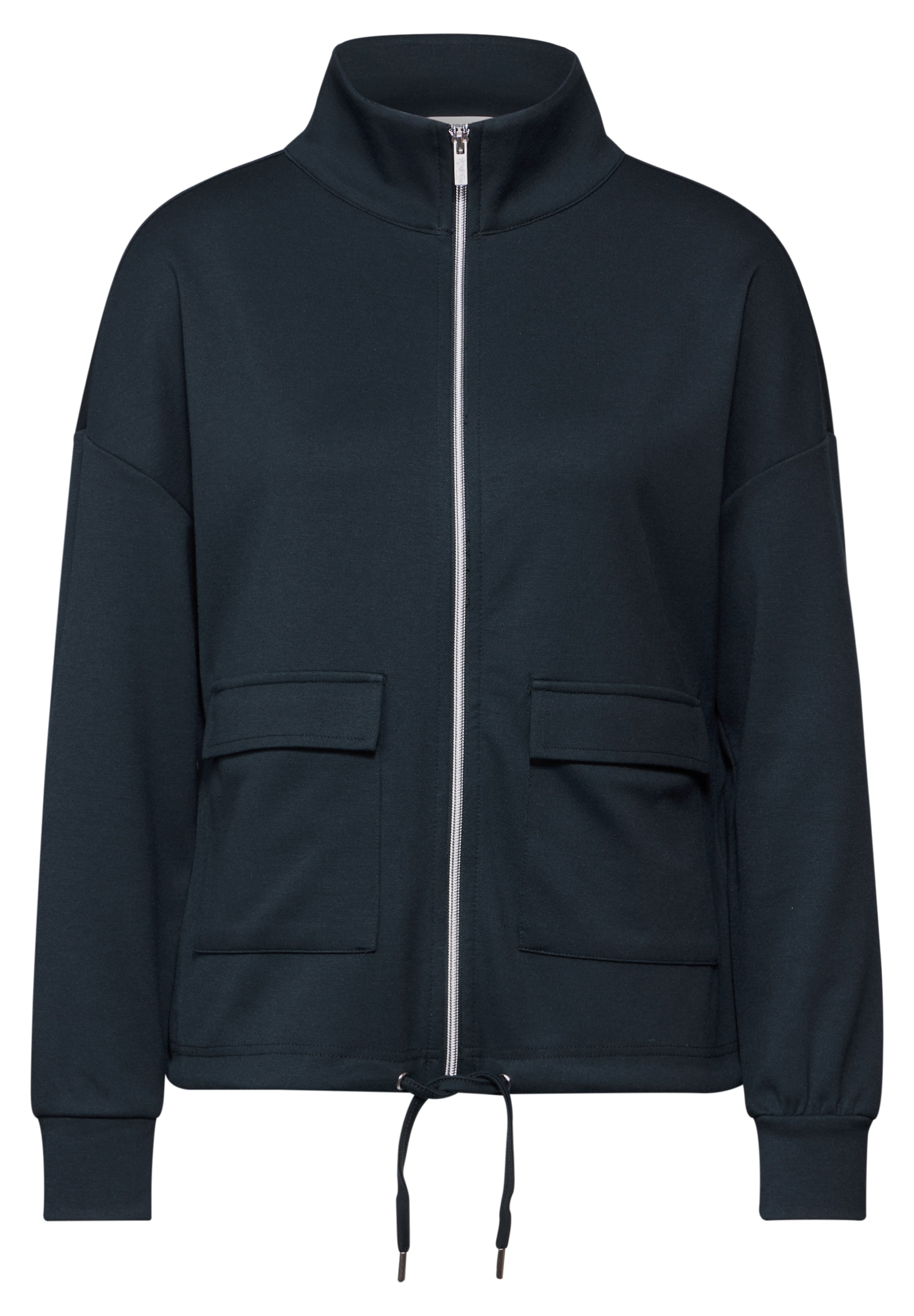 STREET ONE Zip-Up Hoodie in Green: front