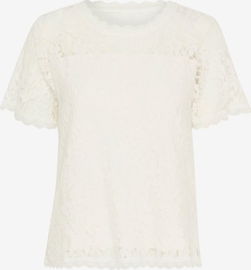 Chemisier 'CR Kit' Cream en blanc : devant