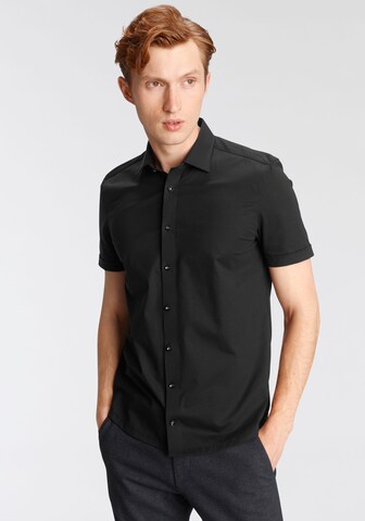 OLYMP Regular fit Button Up Shirt in Black: front