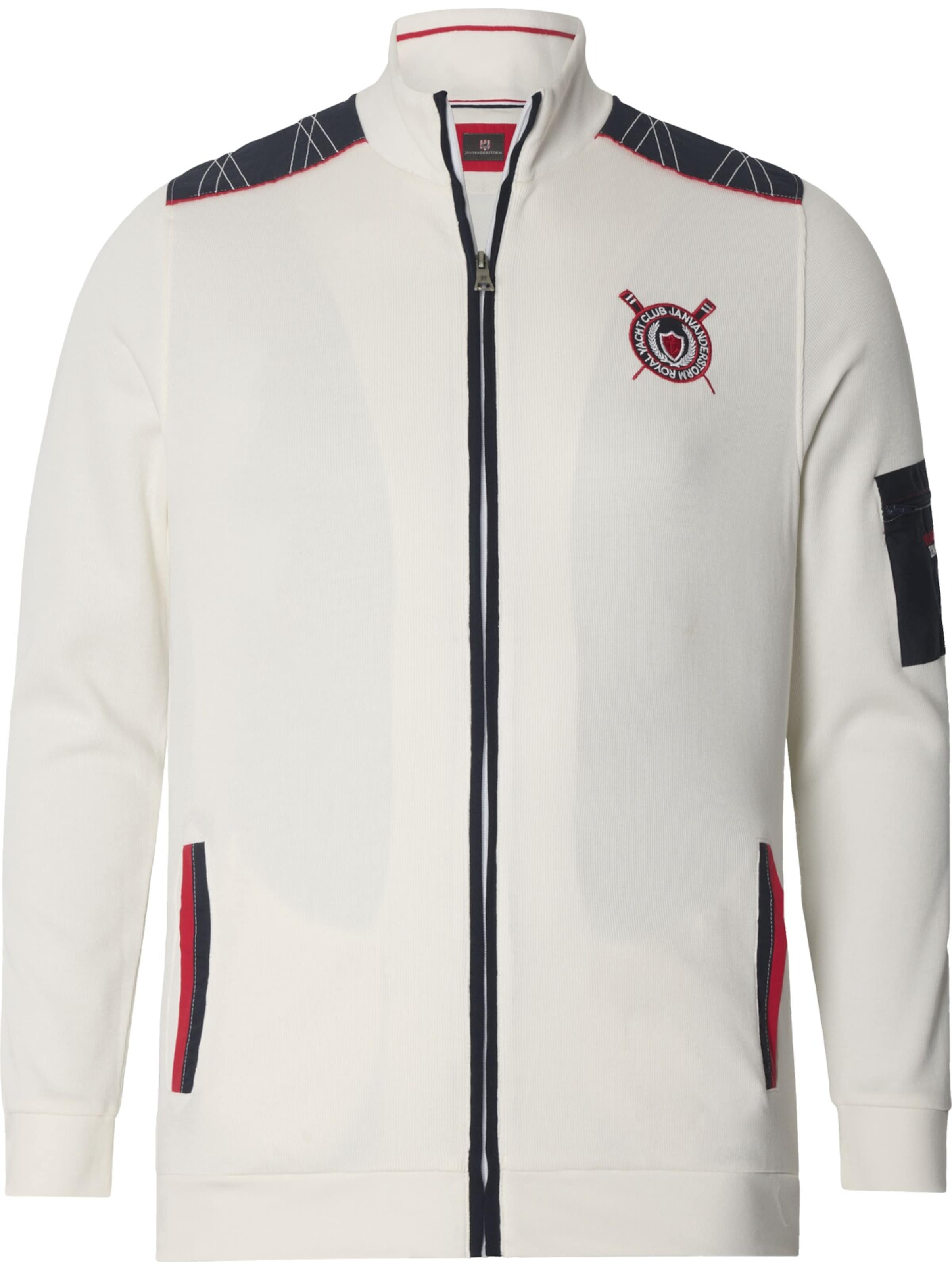 Jan Vanderstorm Sweatjacke 'Atli' in Weiß: Vorderseite