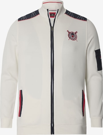 Jan Vanderstorm Sweatjacke 'Atli' in Weiß: Vorderseite