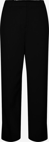 Y.A.S Wide leg Trousers with creases 'Likka' in Black: front