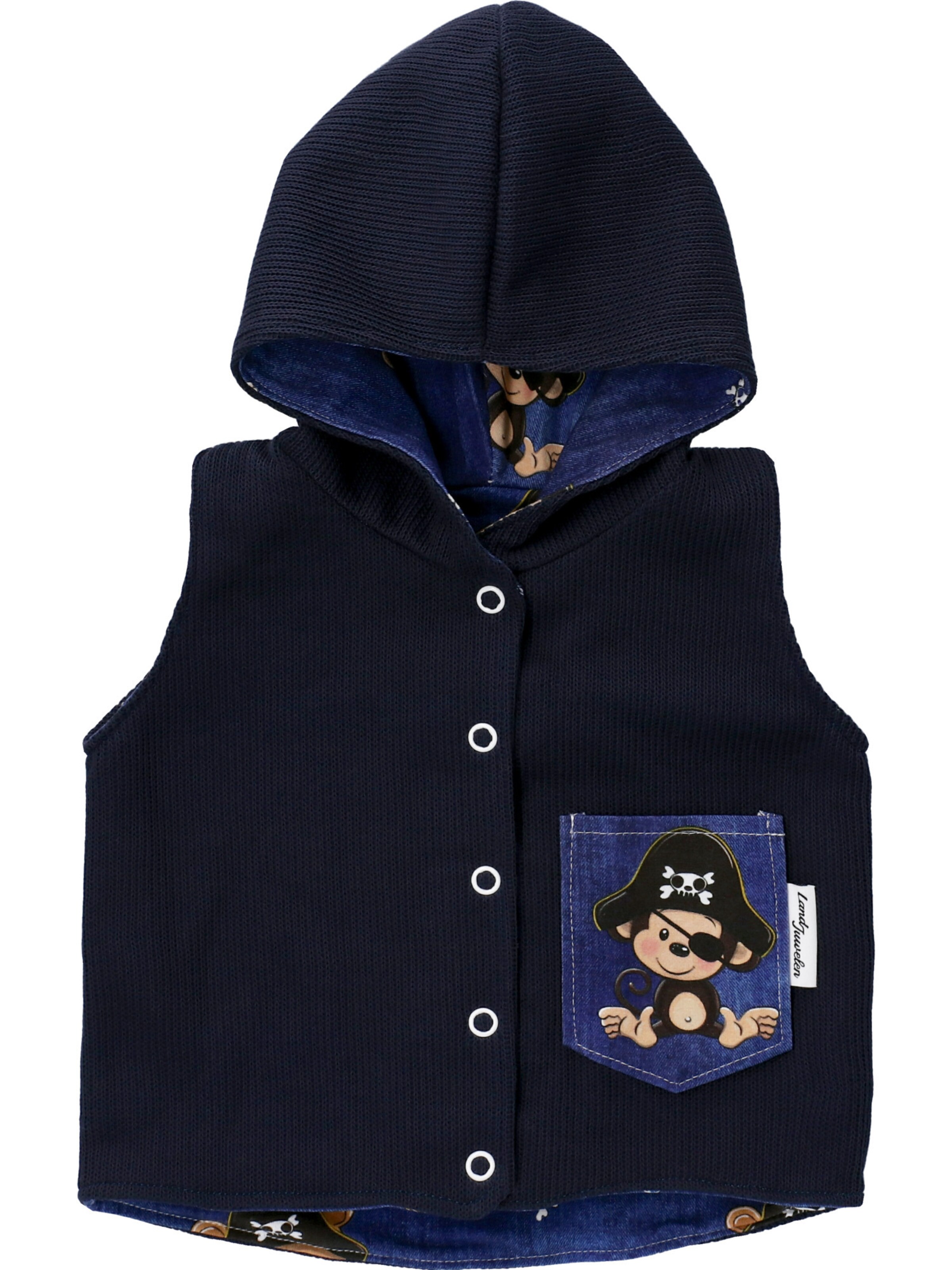 Gilet 'Handmade Pirat' Land-Juwelen en bleu : devant