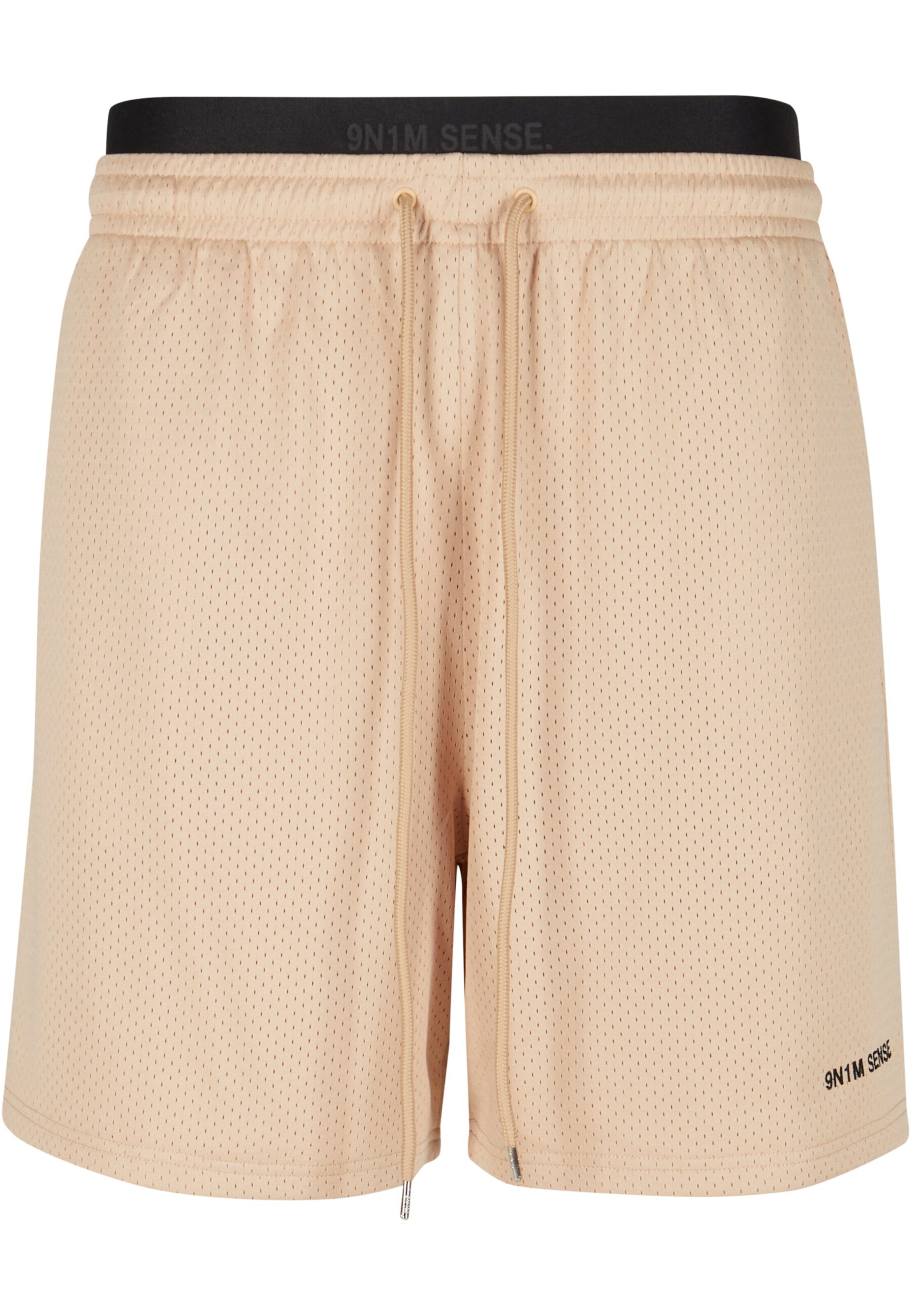 9N1M SENSE Normalny krój Spodnie 'Essential' w kolorze beżowy: przód