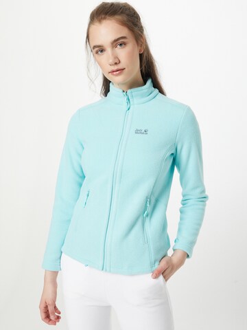 JACK WOLFSKIN Athletic Fleece Jacket 'Moonrise' in Blue: front