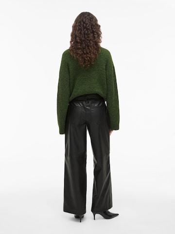 VILA Wide leg Trousers 'VIAnnie' in Black