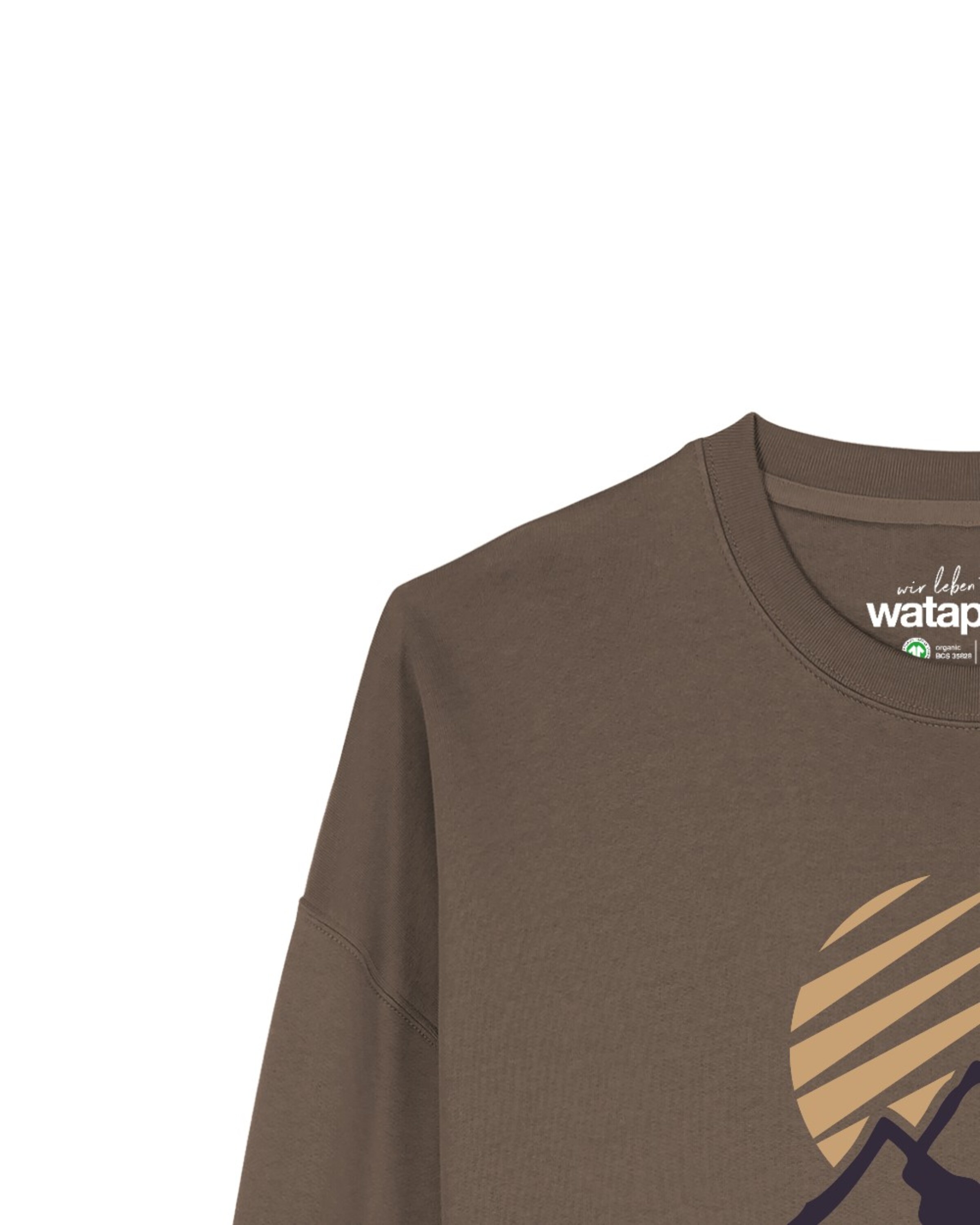 Watapparel Sweatshirt 'Mountain And Sun' in Brown