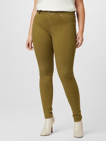 ONLY Carmakoma Skinny Jeans 'CHLOE' i grön: framsida