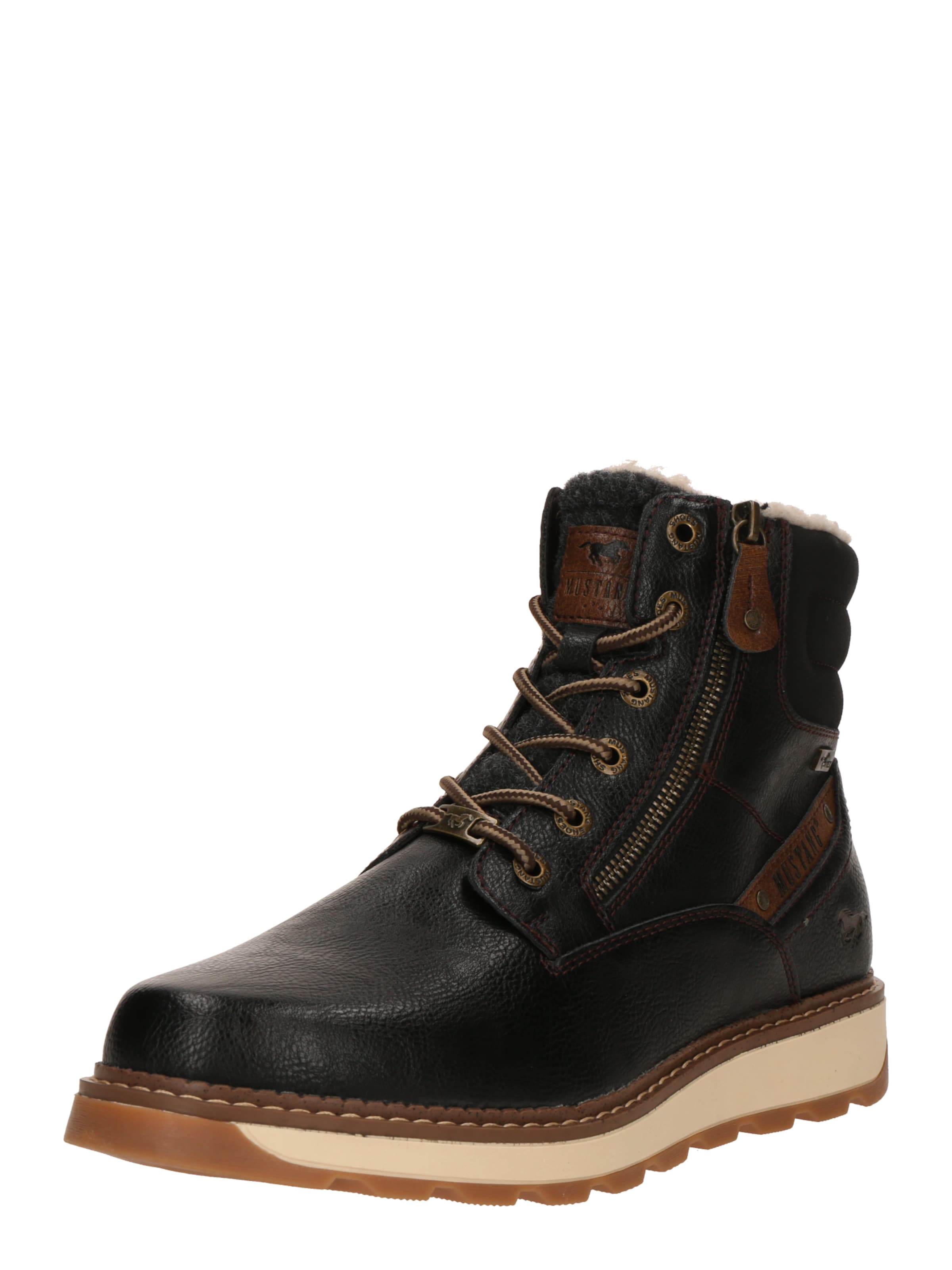 MUSTANG Μπότες με κορδόνια σε μαύρο: μπροστά