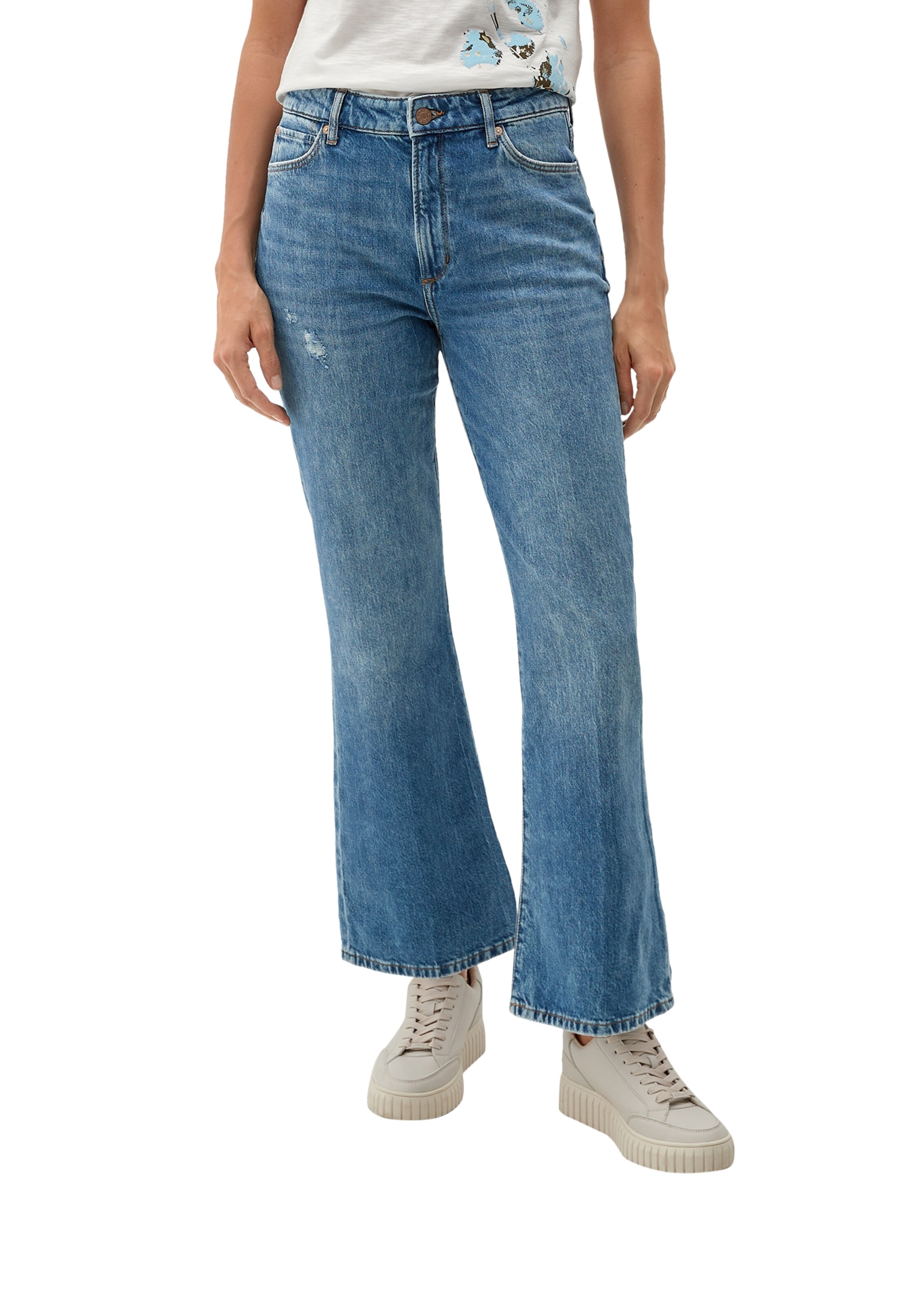 s.Oliver Flared Jeans in Blauw: voorkant