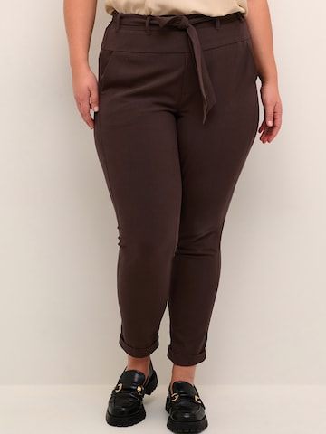 KAFFE CURVE Regular Pants 'Jia' in Brown: front