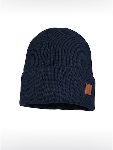 MAXIMO Mütze 'KIDS-Beanie, Umschlagrand Perlfang, Jerseyfutter'‌‌‌‌‌ in Blau: Vorderseite