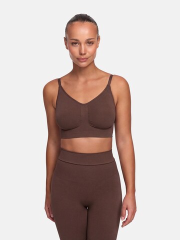 cfab (formerly creamy fabrics) Bustier BH 'Comfort Bralette' in Bruin: voorkant