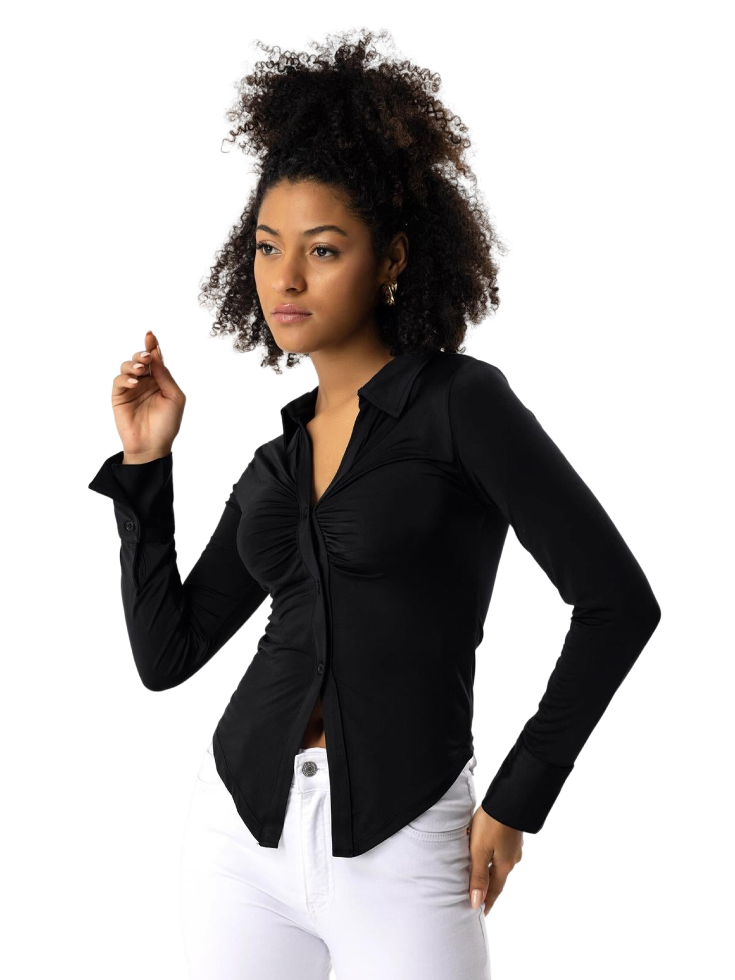 No Matter What Blouse in Zwart: voorkant