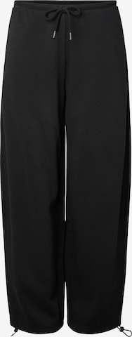 PIECES Loosefit Broek in Zwart: voorkant