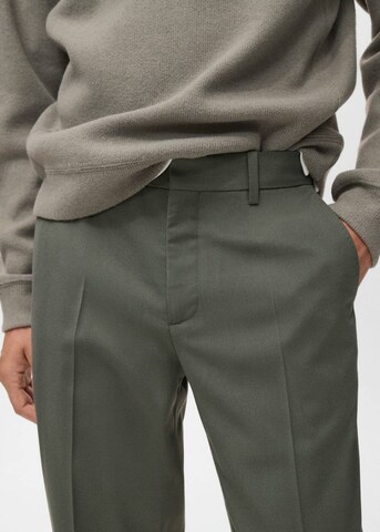 MANGO MAN Regular Pleat-Front Pants 'Savoir' in Green