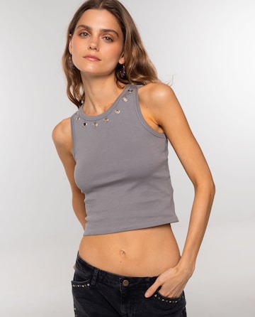 THE-ARE Top in Grau: Vorderseite