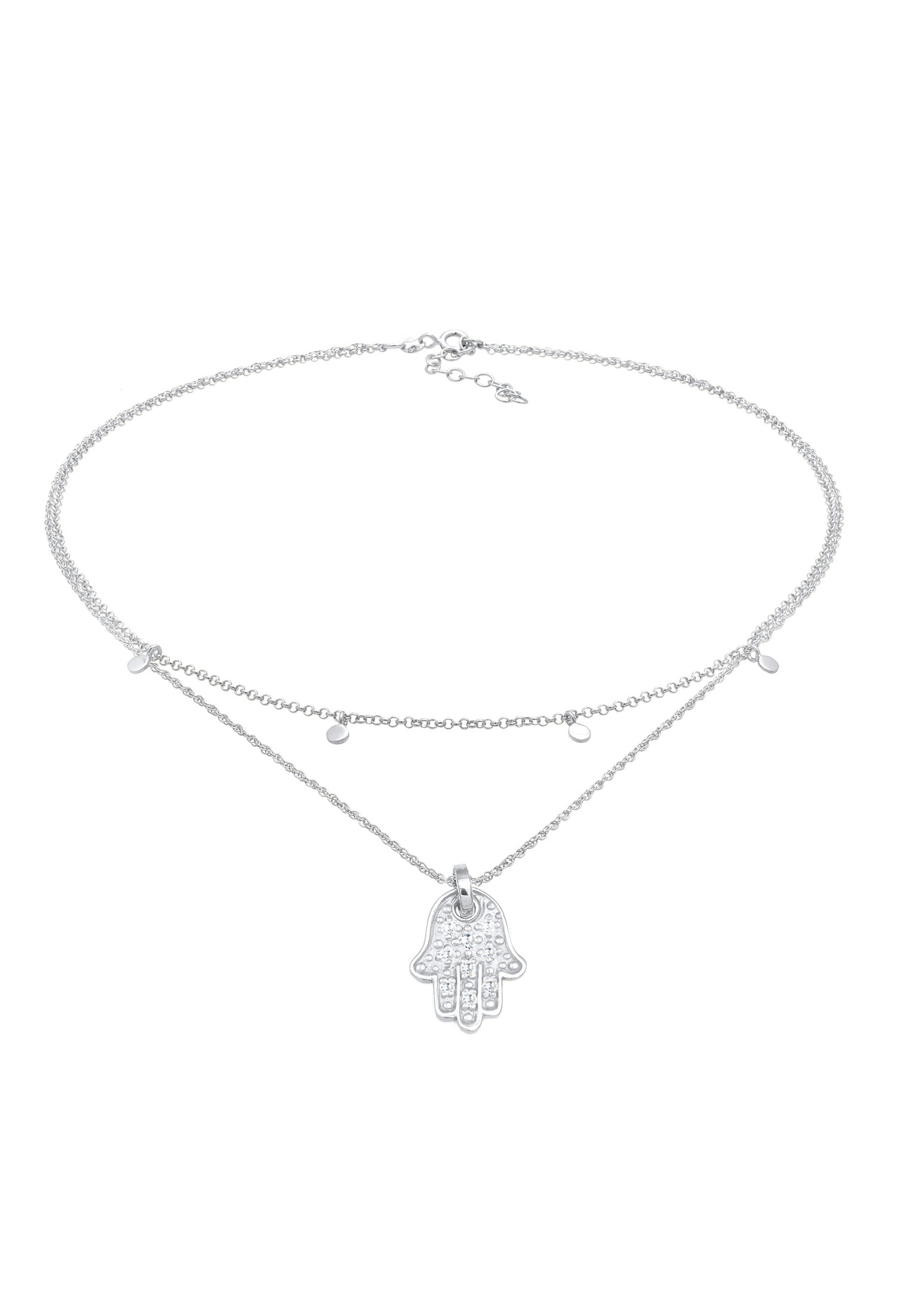 ELLI Necklace 'Hamsa Hand' in Silver: front