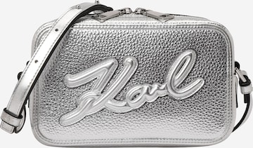 Karl Lagerfeld Crossbody Bag 'Grainy' in Silver: front