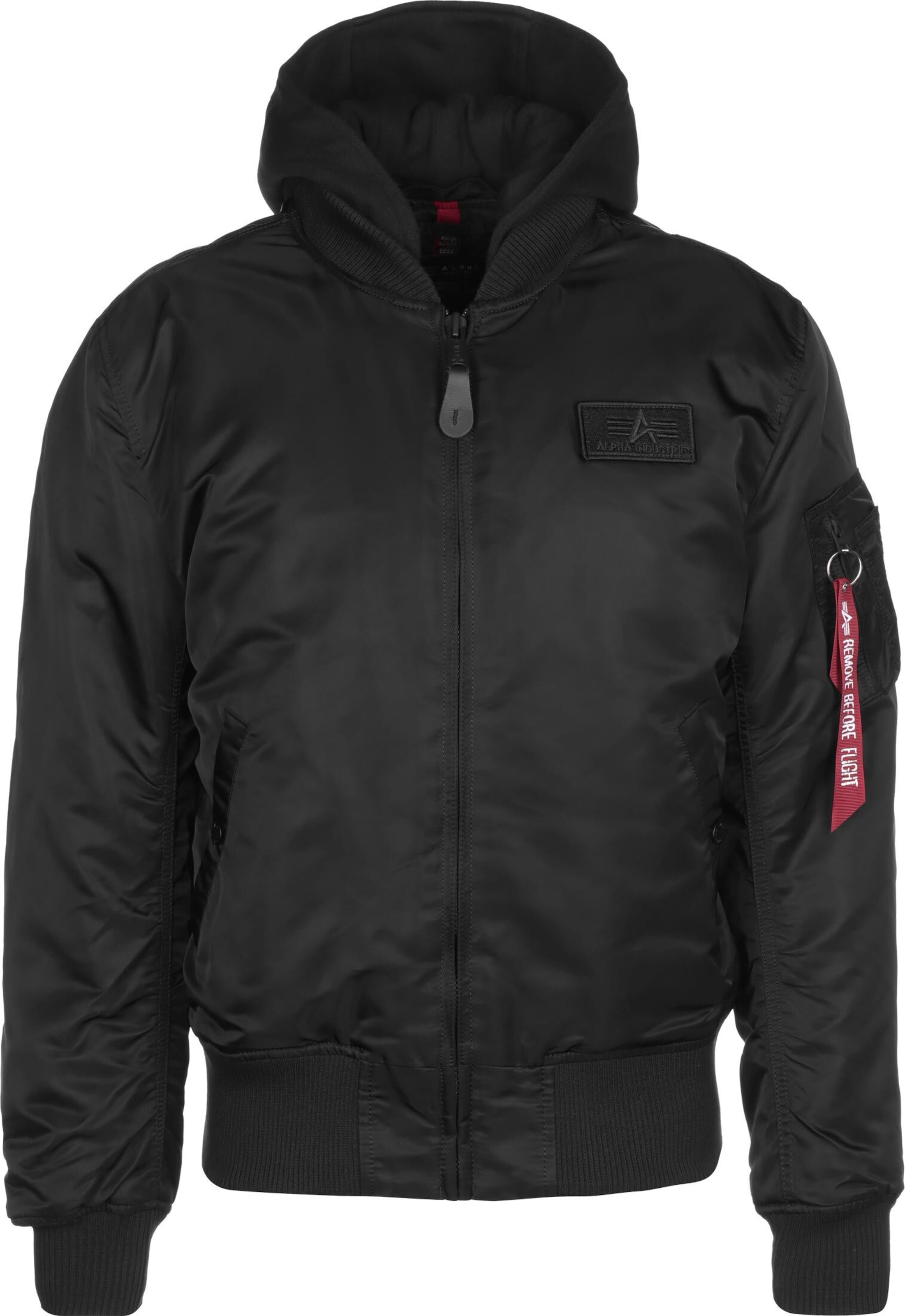 ALPHA INDUSTRIES Jacke 'MA-1 ZH' in Schwarz: Vorderseite