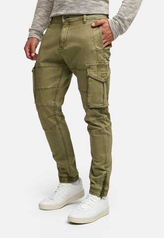INDICODE JEANS Tapered Cargo trousers 'Alex' in Green