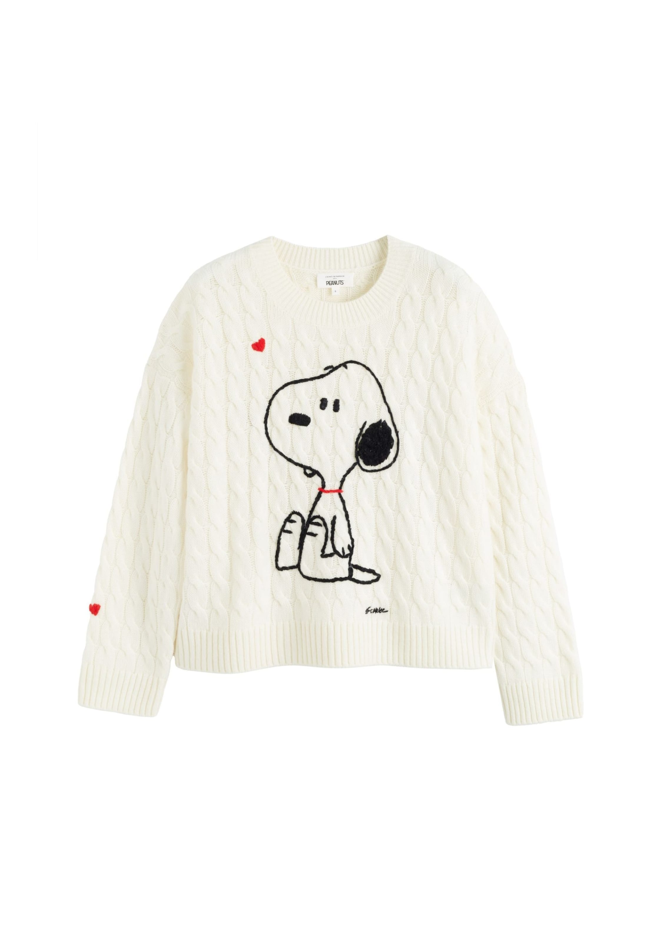 Chinti & Parker Trui 'Snoopy' in Beige: voorkant