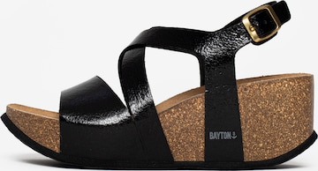 Bayton - Sandalias 'Malaga' en negro: frente