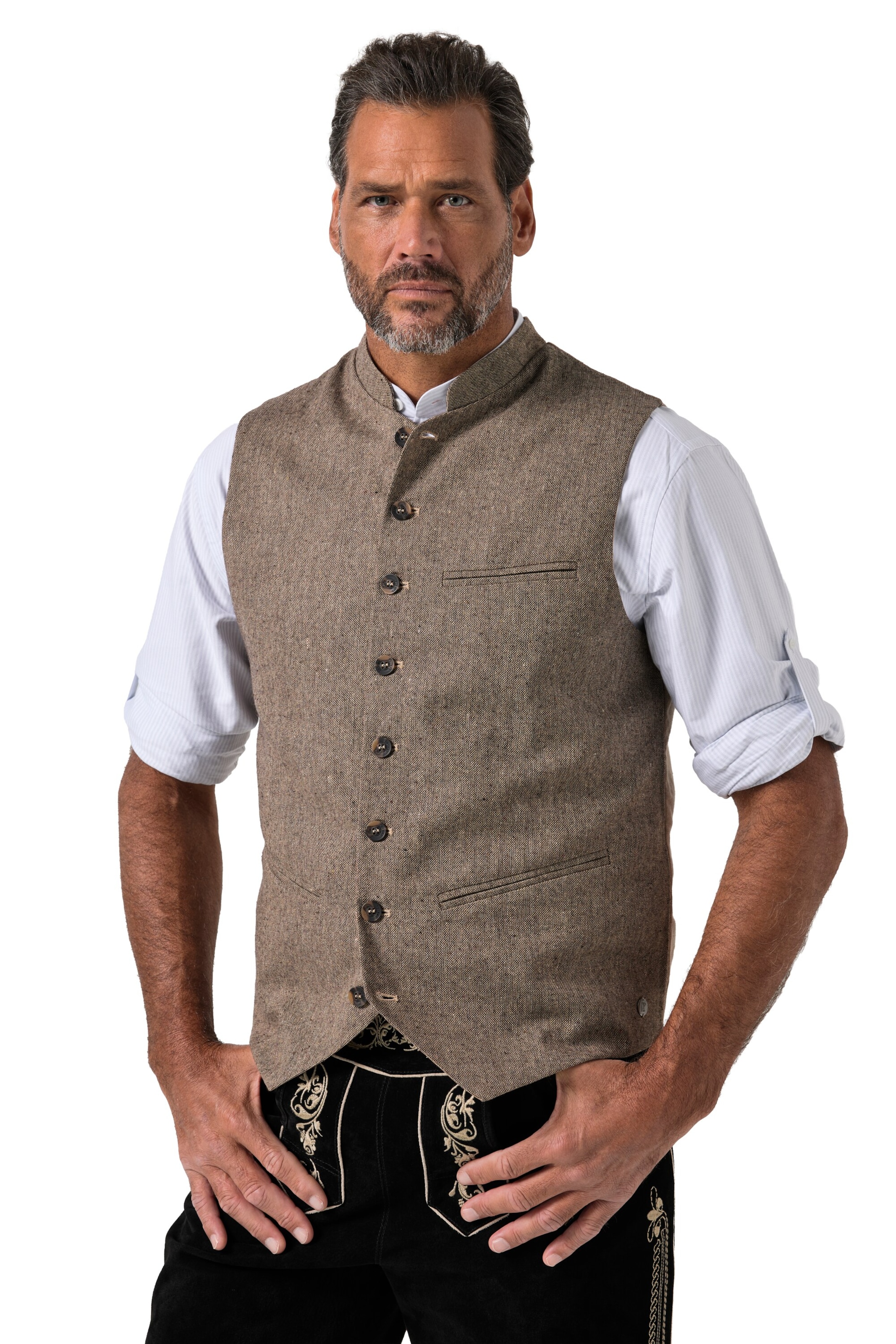 JP1880 Vest in Beige: front
