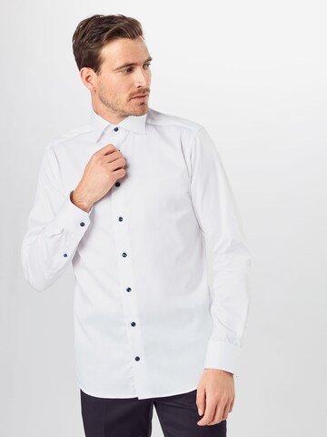 ETON Slim fit Button Up Shirt 'Signature Twill' in White: front