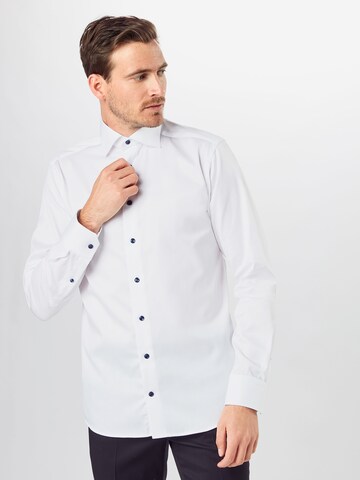 balta ETON Priglundantis modelis Marškiniai 'Signature Twill': priekis