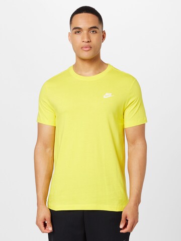 Nike Sportswear Средняя посадка Футболка 'Club' в Желтый: спереди