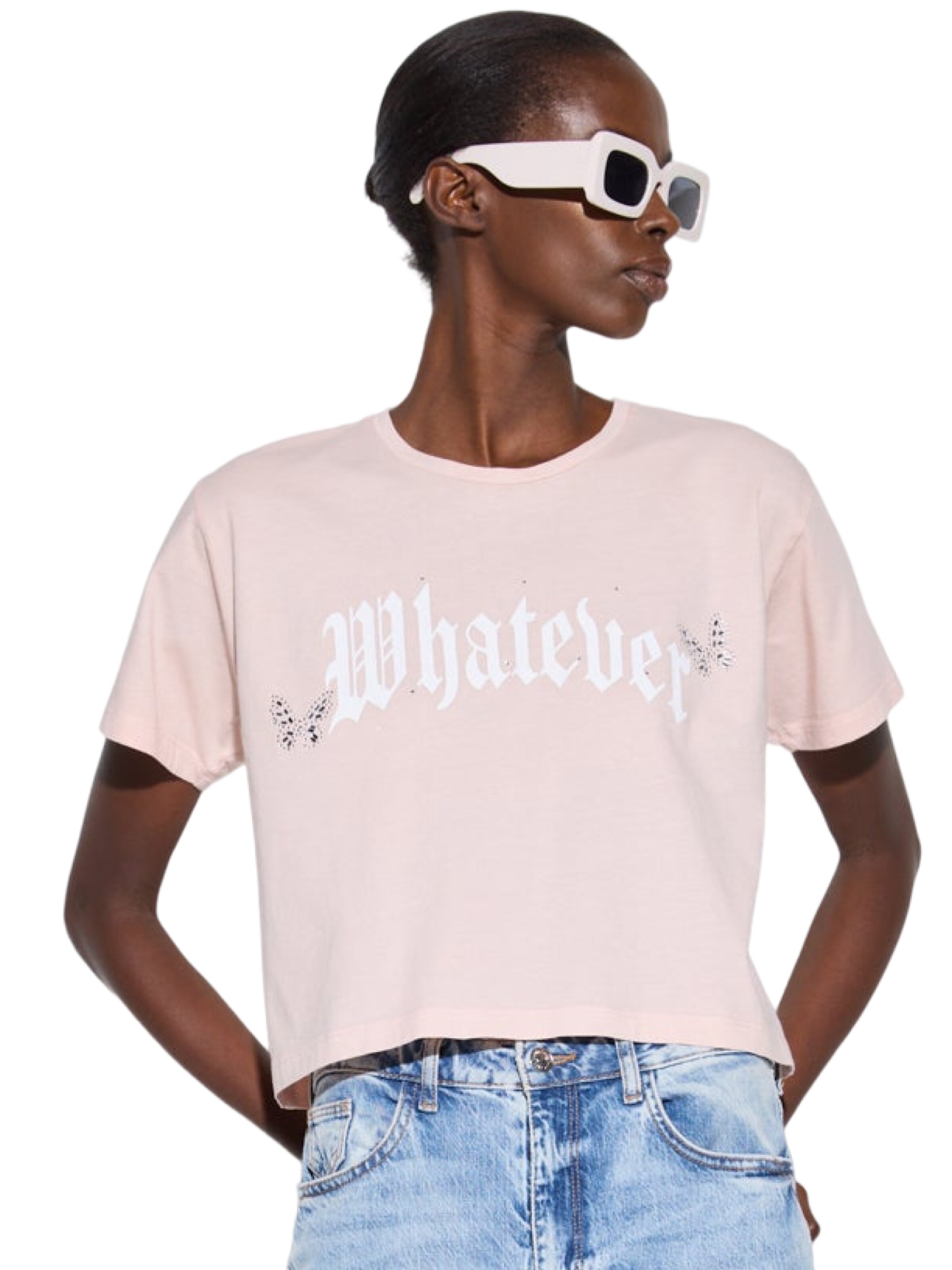 T-shirt No Matter What en rose : devant
