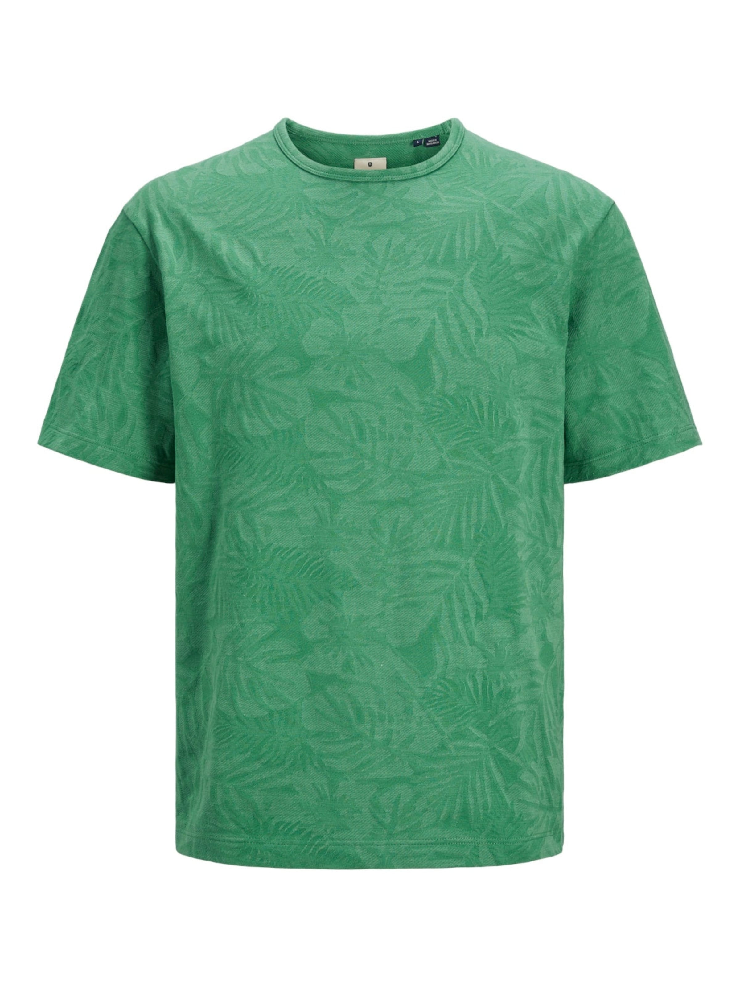 JACK & JONES Shirt 'JPRBLUNAEL SS TEE BOTTLE GREEN' in Groen: voorkant